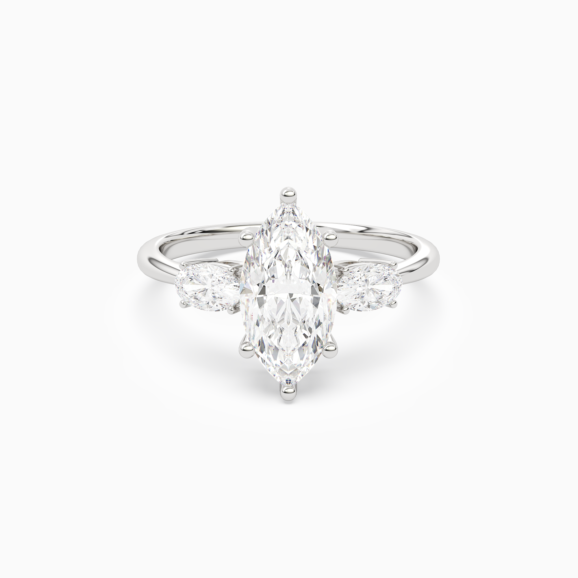 Marquise Classic Three Stone in Platinum main white