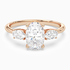Oval Classic Three Stone in 14K Rose Gold main white