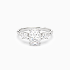 Oval Classic Three Stone in 18K White Gold main white