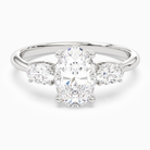 Oval Classic Three Stone in Platinum main white