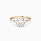 Oval Trillion Three Stone Large Sides in 14K Rose Gold main white