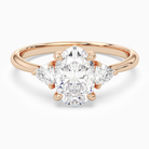 Oval Trillion Three Stone Large Sides in 14K Rose Gold main white