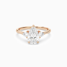 Pear Trillion Three Stone Large Sides in 14K Rose Gold main white