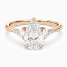 Pear Trillion Three Stone Large Sides in 14K Rose Gold main white