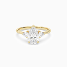 Pear Trillion Three Stone Large Sides in 18K Yellow Gold main white