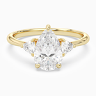 Pear Trillion Three Stone Large Sides in 18K Yellow Gold main white