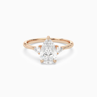Pear Trillion Three Stone Small Sides in 14K Rose Gold main white