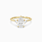 Pear Trillion Three Stone Small Sides in 18K Yellow Gold main white