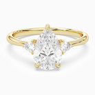 Pear Trillion Three Stone Small Sides in 18K Yellow Gold main white