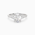 Oval Pear Side Three Stone Classic in 14K White Gold main white