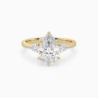 Pear Pear Side Three Stone Classic in 18K Yellow Gold main white