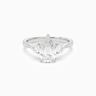 Pear Round Side Three Stone Pavé in 14K White Gold main white