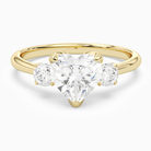 Heart Pear Three-Stone with Round Sides in 14K Yellow Gold main white