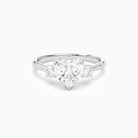 Heart Pear Three-Stone with Round Sides in 18K White Gold main white