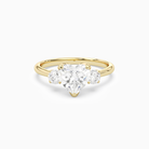 Heart Pear Three-Stone with Round Sides in 18K Yellow Gold main white