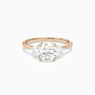 Round Pear Three-Stone with Round Sides in 14K Rose Gold main white