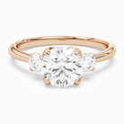 Round Pear Three-Stone with Round Sides in 14K Rose Gold main white
