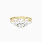 Round Pear Three-Stone with Round Sides in 18K Yellow Gold main white