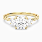 Round Pear Three-Stone with Round Sides in 18K Yellow Gold main white