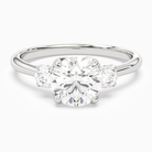 Round Pear Three-Stone with Round Sides in Platinum main white