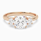 Round Round Three-Stone with Pear Sides in 14K Rose Gold main white
