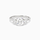 Round Round Three-Stone with Pear Sides in 14K White Gold main white