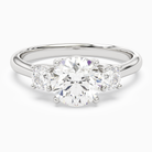Round Round Three-Stone with Pear Sides in 14K White Gold main white