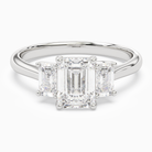 Emerald Emerald Three-Stone with Step-Cut Sides in 14K White Gold main white