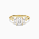 Emerald Emerald Three-Stone with Step-Cut Sides in 18K Yellow Gold main white