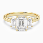 Emerald Emerald Three-Stone with Step-Cut Sides in 18K Yellow Gold main white
