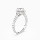 Cushion Kite Halo Baseline in 18K White Gold angled