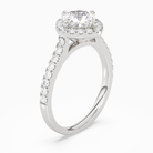 Cushion Kite Halo Baseline in Platinum angled