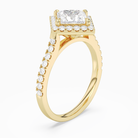 Princess Kite Halo Baseline in 14K Yellow Gold angled