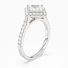Princess Kite Halo Baseline in 18K White Gold angled