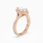 Marquise Twisted Shank Halo in 14K Rose Gold angled