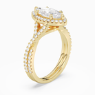 Marquise Twisted Shank Halo in 18K Yellow Gold angled