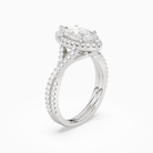 Marquise Twisted Shank Halo in Platinum angled