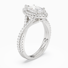 Marquise Twisted Shank Halo in Platinum angled