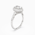 Oval Regal Halo Pavé in Platinum angled