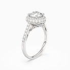 Round Regal Halo Pavé in 14K White Gold angled