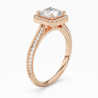 Cushion Octagon Halo in 14K Rose Gold angled