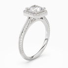 Cushion Octagon Halo in Platinum angled