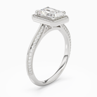 Radiant Octagon Halo in Platinum angled