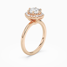 Round Halo in 14K Rose Gold angled