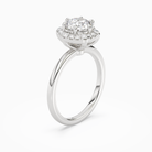 Round Halo in 14K White Gold angled