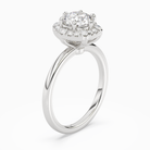 Round Halo in 14K White Gold angled