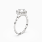 Cushion Cluster Halo in Platinum angled