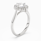 Cushion Cluster Halo in Platinum angled