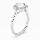 Round Cluster Halo in 14K White Gold angled