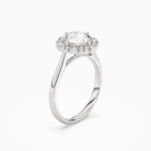 Round Cluster Halo in Platinum angled